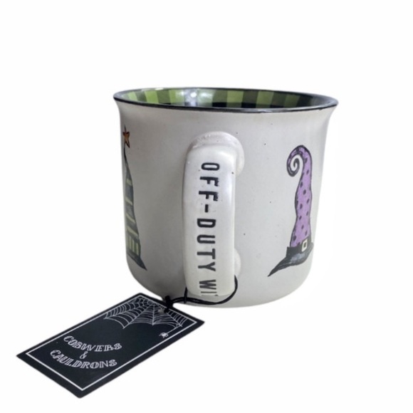 NWT Cobwebs & Cauldrons “Off Duty Witch" Large Stoneware Soup / Mug - Picture 3 of 16